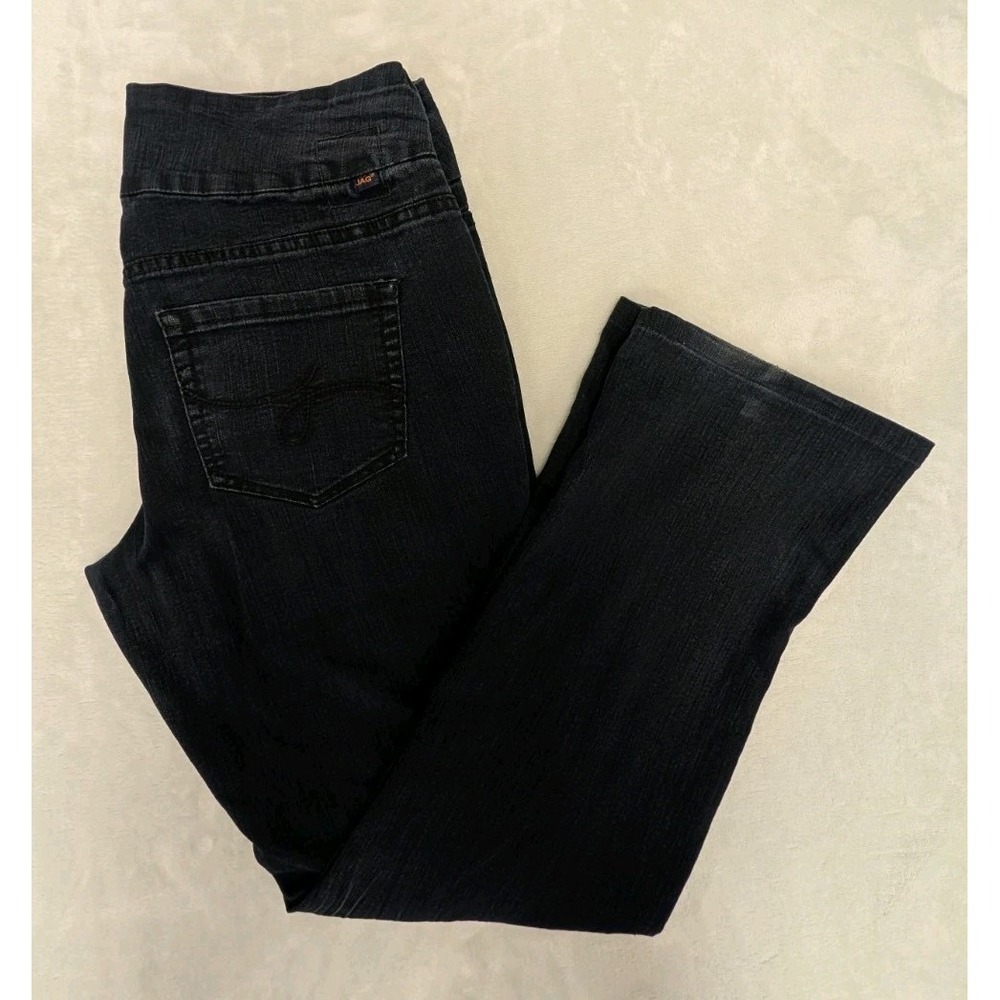 JAG Jeans Women's Jeggings 10 High Rise Boot Let Black Pockets Pullon Stretchy
